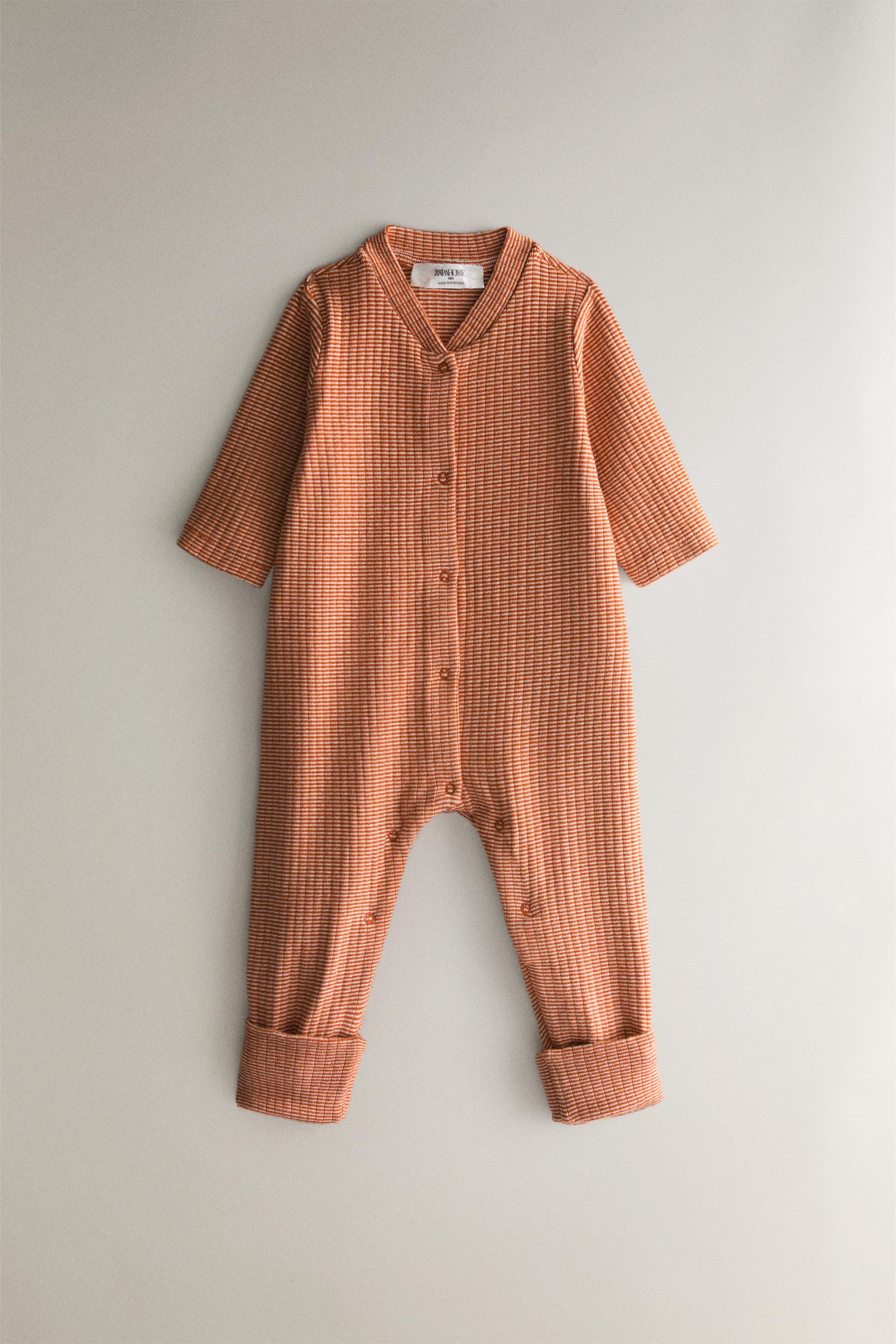 KIDS' STRIPED FOOTED ROMPER